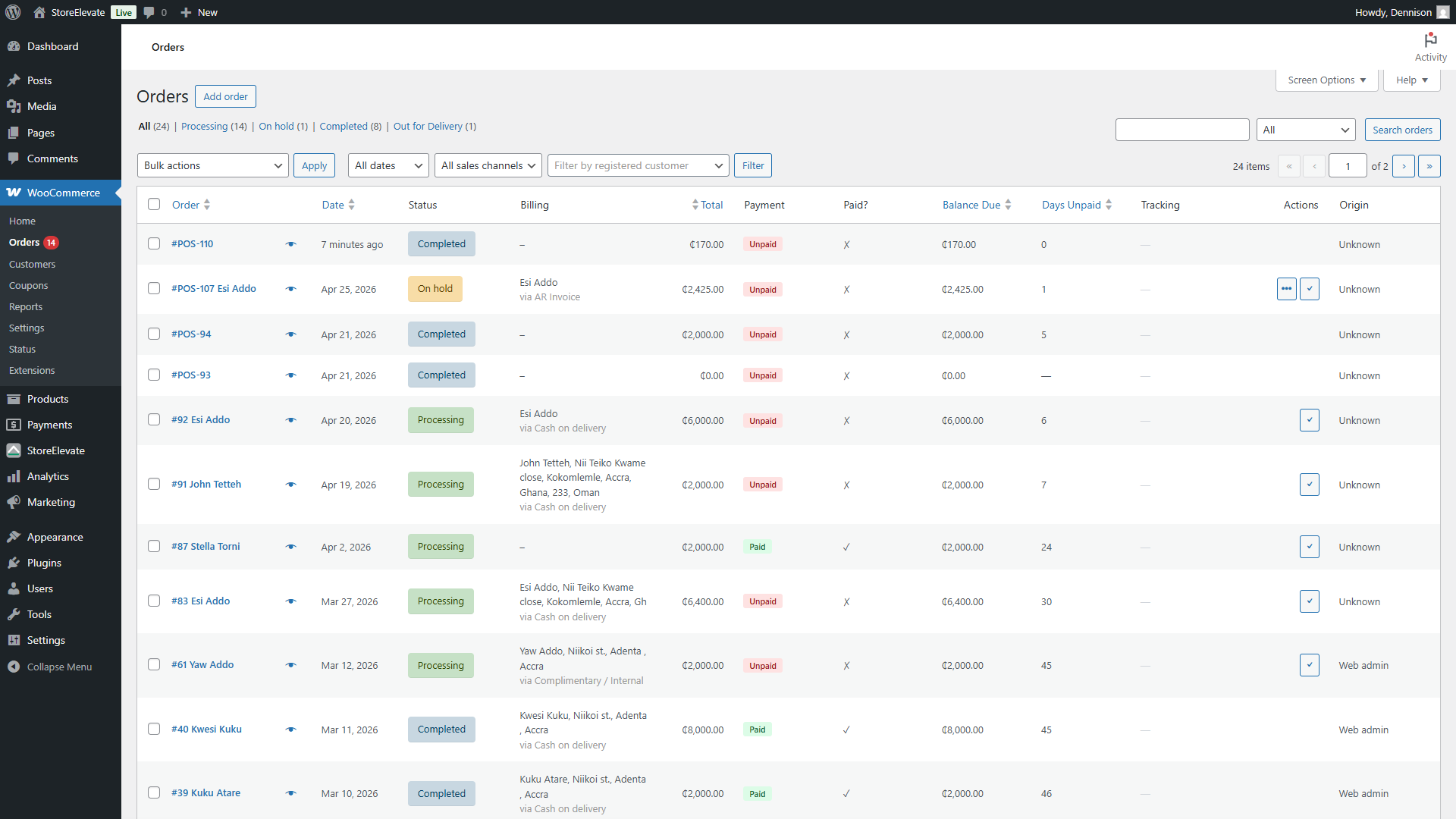 Messy WooCommerce Admin